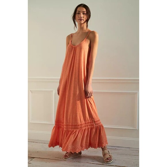 Daily Practice Anthropologie Arlene Maxi Dress Eyelet Embroidered Lace XS 254675 - Picture 1 of 10